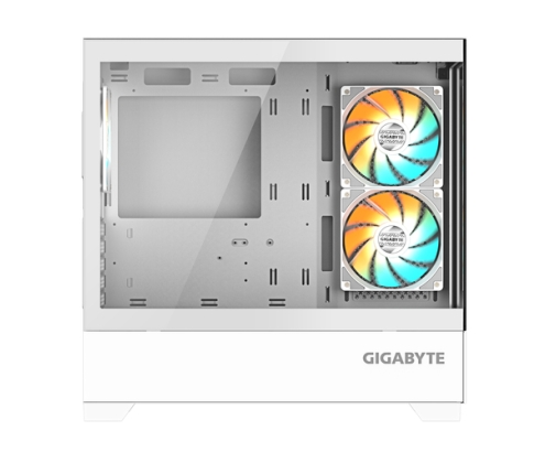 GIGABYTE C201 PANORAMIC ICE Caja para PC – Torre media, m-ATX, compatible con radiador de 360 mm, 3 ventiladores preinstalados, USB 3.0, compatible