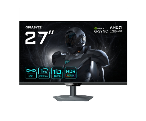 GIGABYTE G27Q2 Monitor Gaming 27” 2K QHD - 2560 x 1440, 200Hz, 1ms, 350 cd/m², Compatible con G-Sync, FreeSync Premium, HDR10, HDMI 2.0, DisplayPor
