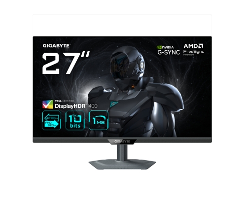 GIGABYTE G27U Monitor de juego 27” 4K UHD - Modo dual (4K 160Hz o FHD 320Hz), 3840 x 2160, 1ms, 350 cd/m², FreeSync Premium, DisplayHDR400, HDMI 2.
