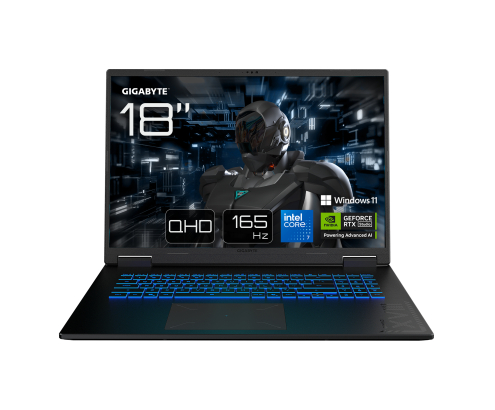 GIGABYTE GAMING A18 PRO Portátil - 18“, 165Hz WQXGA, Intel Core 7 240H, RTX 5070 Ti, 32GB LPDDR5x 5600MHz, SSD Gen4 de 1TB, Windows 11 Home, Garant