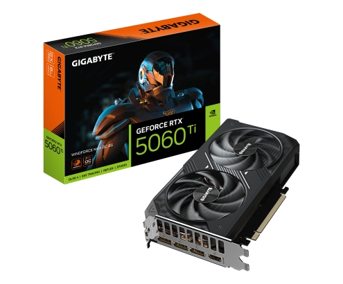 GIGABYTE GeForce RTX 5060 Ti WINDFORCE MAX OC 8G Tarjeta Gráfica – 8 GB GDDR7, 128 bits, PCI-E 5.0, 2587 MHz Frecuencia del núcleo, 3 x DisplayPor