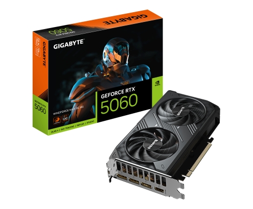 GIGABYTE GeForce RTX 5060 WINDFORCE MAX OC 8G Tarjeta Gráfica – 8 GB GDDR7, 128 bits, PCI-E 5.0, 2512 MHz Frecuencia del núcleo, 3 x DisplayPort, 
