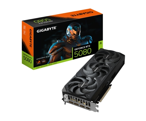 GIGABYTE GeForce RTX 5080 WINDFORCE OC SFF 16G Tarjeta Gráfica - 16GB GDDR7, 256 bits, PCI-E 5.0, 2670MHz Frecuencia Base, 3 x DP 2.1a, 1 x HDMI 2.1b
