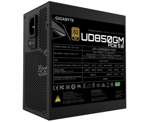 Gigabyte GP-UD850GM PG5 unidad de fuente de alimentación 850 W 20+4 pin ATX ATX Negro