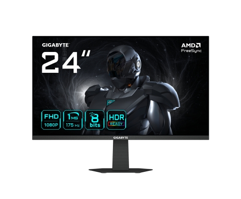 GIGABYTE GS24F14A Monitor Gaming 24” FHD - 1920 x 1080, 175Hz, 1ms, 400 cd/m², FreeSync, HDR Ready, HDMI 2.0, DisplayPort 1.4