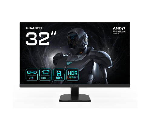 GIGABYTE GS32QA Monitor Gaming 32” QHD - 2560 x 1440, 180Hz, 1ms, 300 cd/m², FreeSync Premium, HDR Ready, HDMI 2.0, DisplayPort 1.4