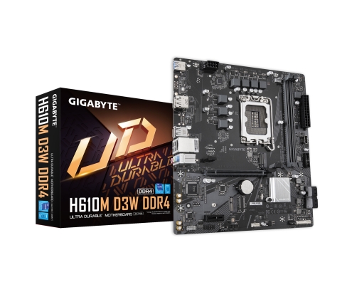 GIGABYTE H610M D3W DDR4 Placa base - Compatible con procesadores Intel Core de 14ª generación, VRM de 5+1+1 fases, hasta 3200 MHz DDR4, 1xPCIe 3.0 M