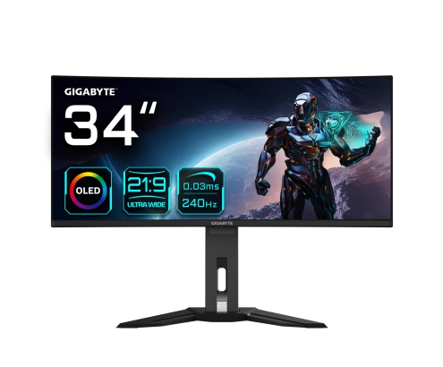 GIGABYTE Monitor de juegos curvo OLED WQHD MO34WQC2 de 34