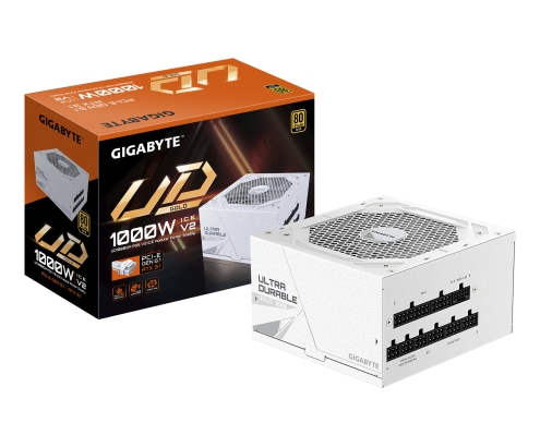 GIGABYTE UD1000GM PG5 V2 ICE Fuente de Alimentación – PCIe Gen 5.1, 80 PLUS Gold, Diseño completamente modular, Ventilador de 120 mm, Compatible c
