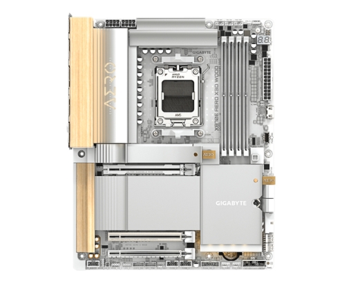 GIGABYTE X870E AERO X3D WOOD Placa Base - Compatible con procesadores AMD Ryzen 9000, VRM digital de 16+2+2 fases, hasta 9000Hz DDR5 (O.C.), 2xPCIe 5.