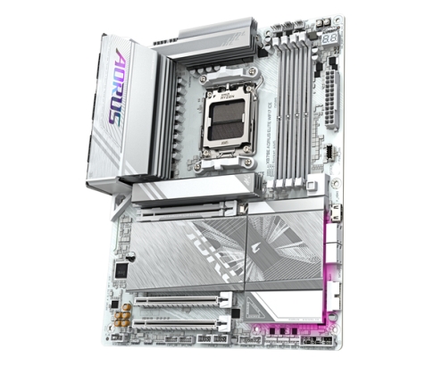 GIGABYTE X870E AORUS ELITE WIFI7 ICE Placa base - Soporta procesadores AMD Ryzen 9000, VRM digital de 16+2+2 fases, hasta 8200 MHz DDR5 (O.C.), 3x PCI