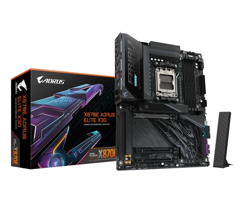 GIGABYTE X870E AORUS ELITE X3D Placa Base – Compatible con procesadores AMD Ryzen 9000, VRM digital de 16+2+2 fases, hasta 9000 Hz DDR5 (OC), 2 x PC