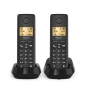 Gigaset BASIC 100 DUO Teléfono DECT/analógico Identificador de llamadas Negro
