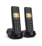 Gigaset BASIC 100 DUO Teléfono DECT/analógico Identificador de llamadas Negro