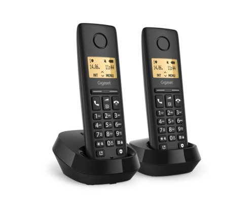 Gigaset BASIC 100 DUO Teléfono DECT/analógico Identificador de llamadas Negro