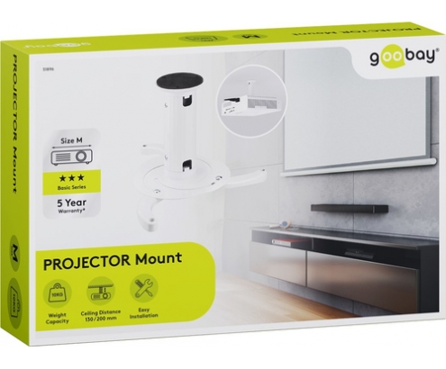 Goobay 51896 montaje para projector Techo Blanco