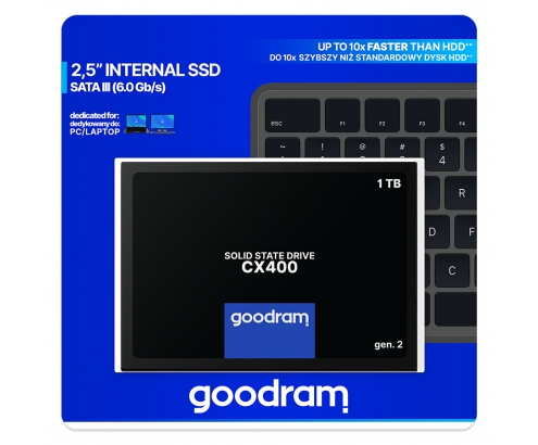 Goodram cx400 gen.2 disco ssd 2.5 1024 GB serial ATA III 3D TLC NAND