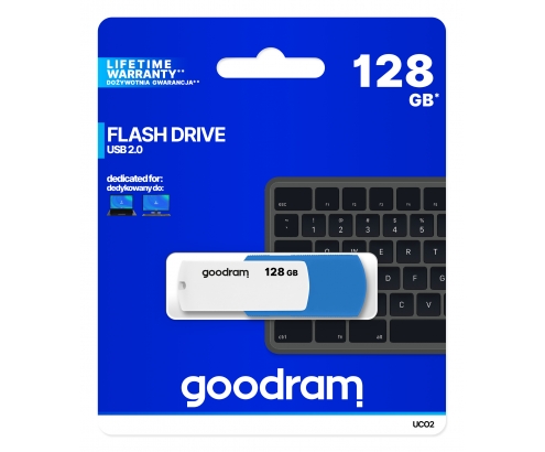 Goodram UCO2 unidad flash USB 128 GB USB tipo A 2.0 Azul, Blanco