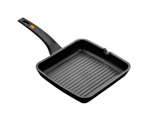 GRILL CON RAYAS EFFICIENT BRA ESPESOR 6MM ALUMINIO FUNDIDO TEFLON ANTIADHERENTE PLATINUM PLUS MANGO ERGONOMICO A271428