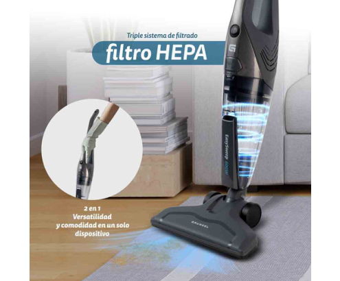 Grunkel ASP-EASY aspiradora de pie y escoba eléctrica Aspiradora escoba Corriente alterna Secar HEPA Sin bolsa 0,95 L 600 W Azul
