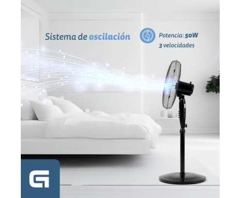 Grunkel FAN-165RNG ventilador Negro