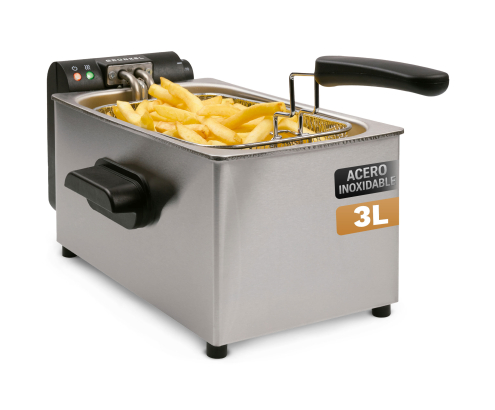 Grunkel FRYPRO-3SS freidora Sencillo 3 L Independiente 2000 W Acero inoxidable