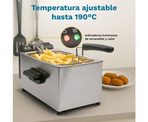 Grunkel FRYPRO-3SS freidora Sencillo 3 L Independiente 2000 W Acero inoxidable