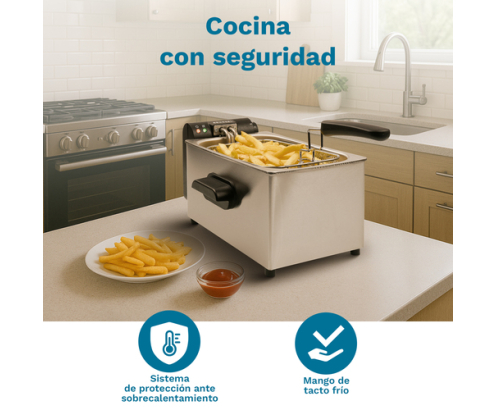 Grunkel FRYPRO-3SS freidora Sencillo 3 L Independiente 2000 W Acero inoxidable