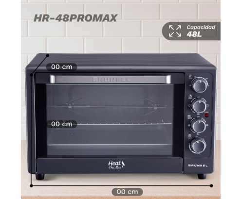 Grunkel HR-48PROMAX horno tostador 48 L 2200 W Negro, Acero