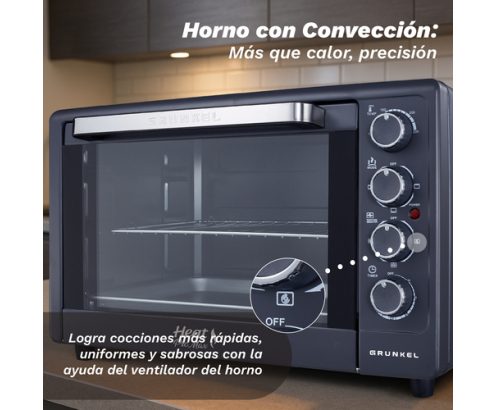 Grunkel HR-48PROMAX horno tostador 48 L 2200 W Negro, Acero