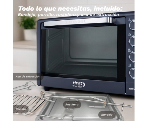 Grunkel HR-48PROMAX horno tostador 48 L 2200 W Negro, Acero
