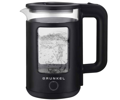 Grunkel HV-18CWPNG tetera eléctrica 1,8 L 1500 W Negro, Transparente