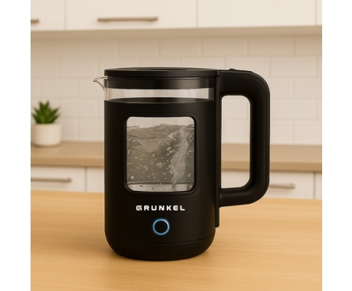 Grunkel HV-18CWPNG tetera eléctrica 1,8 L 1500 W Negro, Transparente