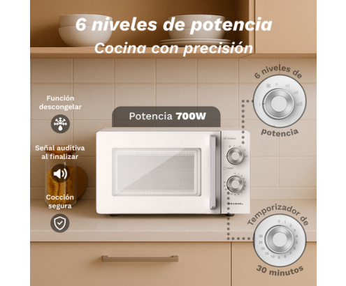 Grunkel MW-20MG microondas Blanco Solo microondas Encimera 20 L 700 W