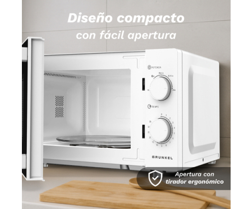 Grunkel MW-25EASY microondas Blanco Solo microondas Encimera 25 L 850 W
