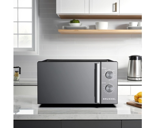 Grunkel MWG-20ESPEJO microondas Acero inoxidable, Negro Microondas con grill Encimera 20 L 700 W