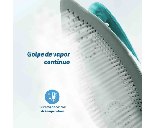 Grunkel PLV-900 plancha Plancha vapor-seco Suela antiadherente 900 W Blanco, Azul