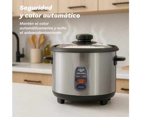 Grunkel RC-28L arrocera 2,8 L 1000 W Acero inoxidable, Gris Oscuro