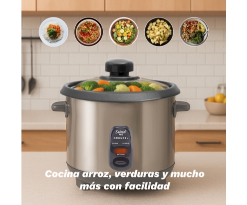Grunkel RC-28L arrocera 2,8 L 1000 W Acero inoxidable, Gris Oscuro