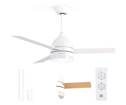 Grunkel SKYECO-52 ventilador Blanco, Madera