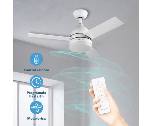 Grunkel SKYECO-52 ventilador Blanco, Madera