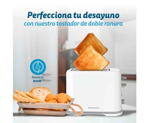 Grunkel TSB-EASYTOAST tostadora 6 2 rebanada(s) 870 W Blanco