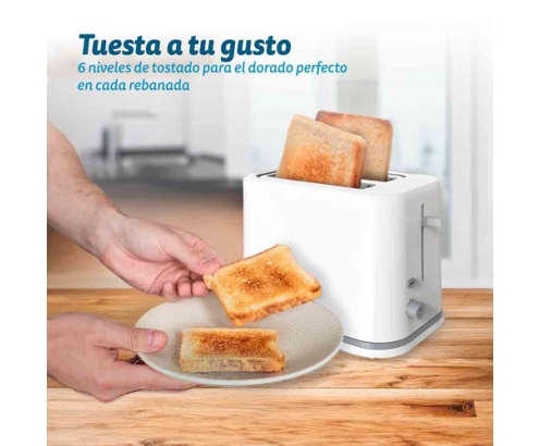 Grunkel TSB-EASYTOAST tostadora 6 2 rebanada(s) 870 W Blanco