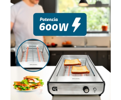 Grunkel TSP-INOX tostadora 6 4 rebanada(s) 600 W Acero inoxidable