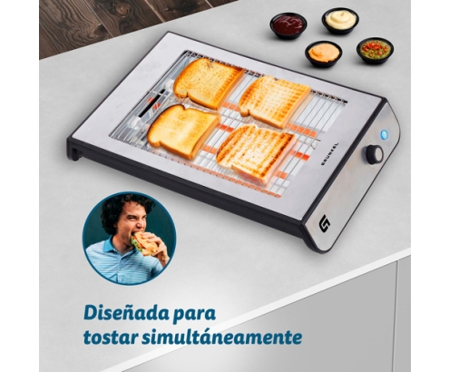 Grunkel TSP-INOX tostadora 6 4 rebanada(s) 600 W Acero inoxidable