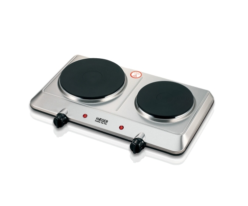Haeger HP-02S.015A hobs Acero inoxidable Encimera 45.5 cm Quemador en espiral 2 zona(s)