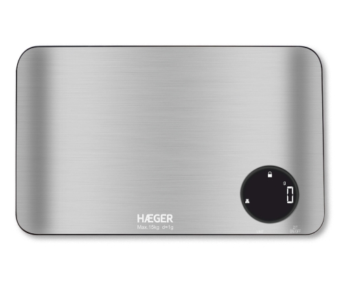 Haeger KS-DIG.012A báscula de cocina Acero inoxidable Encimera Rectángulo Báscula electrónica de cocina