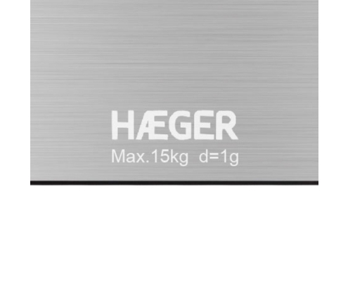 Haeger KS-DIG.012A báscula de cocina Acero inoxidable Encimera Rectángulo Báscula electrónica de cocina