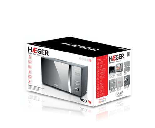 Haeger MW-80B.008A microondas Plata Solo microondas Encimera 26 L 800 W