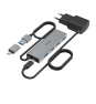Hama 00200138 hub de interfaz USB 3.2 Gen 1 (3.1 Gen 1) Type-A + Type-C 5000 Mbit/s Antracita, Gris